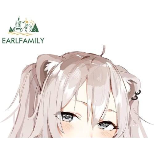 EARLFAMILY 13cm x 8.7cm for Shishiro Botan Peeker Car Stickers and Decals Fashion Personality Creative Waterproof Window Decor