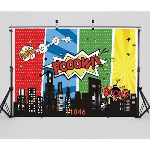 Super Hero City Birthday Party Play Photography Backdrops Vinyl Custom Backgrounds for Photo Studio Children Baby Photophone