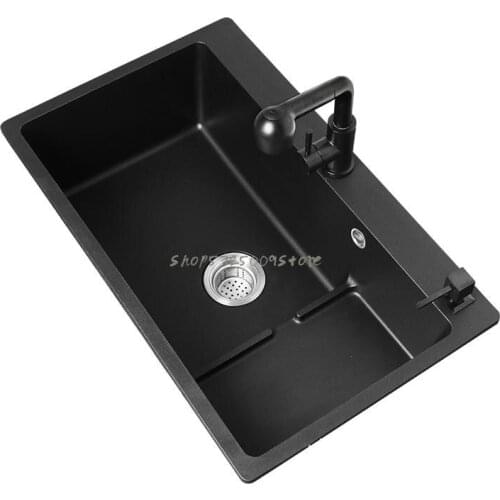 High And Low Quartz Stone Sink, Large Single-bath Kitchen Sink, Stepped Undercounter Basin, Granite Sink, Household