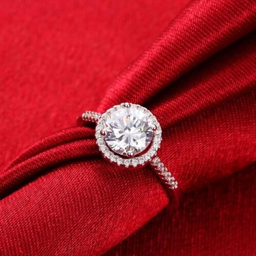 Hot charm 925 Sterling Silver diamond ring for women crystal adjustable size Fashion party Gift wedding Jewelry engagement ring