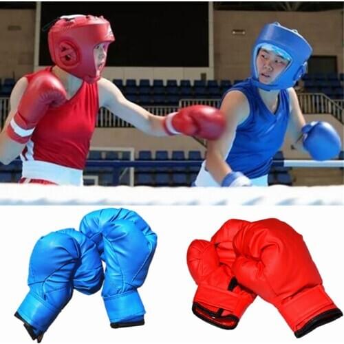 1 Pair Children Boxing Gloves Water-resistant PU Kids Gym Taekwondo Sanda Boxer Mitten