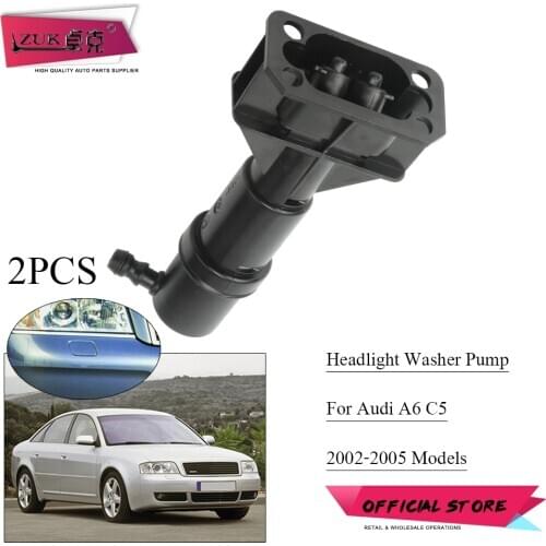 1 Pair For Audi A6 / Avant S6 C5 2002 2003 2004 2005 Headlight Wahser Nozzle Pump Headlamp Water Spray Jet Actuator 4Z7 955 979