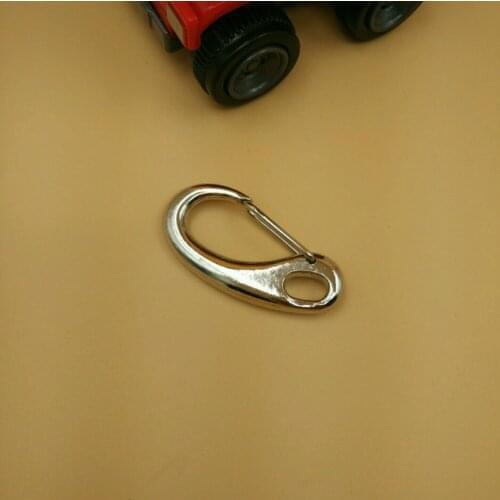 47mm 10pcs Small Cast Snap Hook Clips Stainless Steel Egg Shape Spring Gate Eye Snap Hook Quick Link Carabiner DIY Accessories