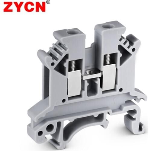 100PCS UK2.5B Din Rail Terminal Block Wire Connector Connductor Universal Class Quick Screw Grey 2.5mm2