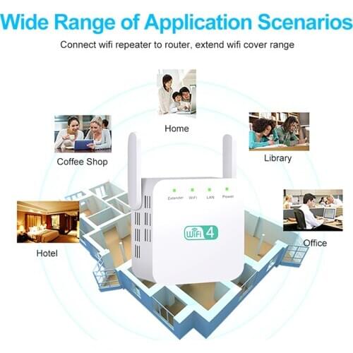1200Mbps Wi-Fi Amplifier 802.11N Long Range Wi fi Signal Booster 2.4G Wifi Repiter WiFi Repeater Wireless Wifi Extender
