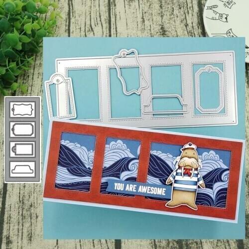 2020Rectangles window Cutting Dies Stacked Diamonds Cover Scrapbook craft album card punch knife art cutter