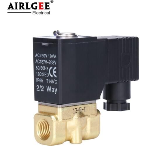 2W030-08/2W050 Brass Direct Acting and Normally Closed Fluid Control Valve 1/4"Push pull solenoid water flow rate control valve