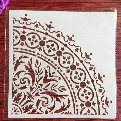 30 * 30cm diy craft 1/4 mandala compass mold for painting stencils stamped photo album embossed paper card on wood, fabric wall