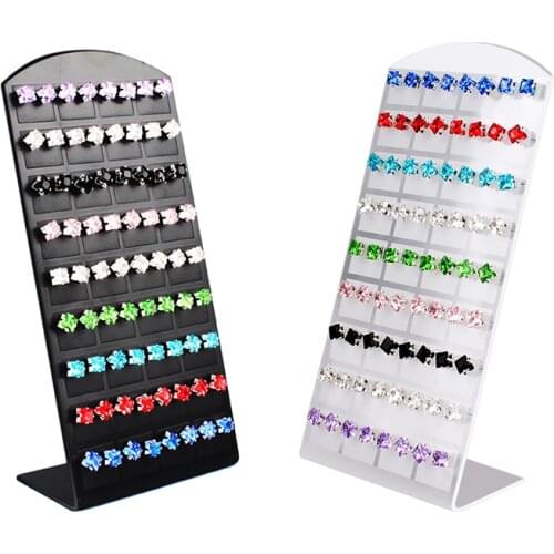 36 pair 72 Holes/set Black Plastic Jewelry Holder Organizer Ear Studs Display Stand Showcase Jewelry Display Rack For Women#4681