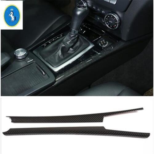 Yimaautotrims Auto Accessory Side Gear Shift Box Strip Cover Kit Trim Fit For Mercedes Benz C CLASS W204 C180 C200 2009 - 2014