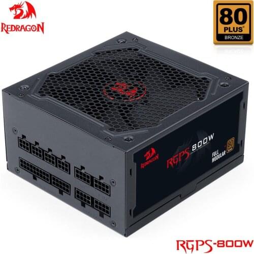 REDRAGON RGPS 800W PC PSU Power Supply 80PLUS Bronze Gaming Quiet 120mm Fan 24pin ATX/EPS 12V PFC FULL MODULAR computer BTC