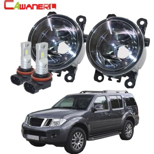 Cawanerl Car Fog Light Lampshade + H11 LED / Halogen Bulb DRL 12V For 2005-2012 Nissan Pathfinder Closed Off-Road Vehicle R51