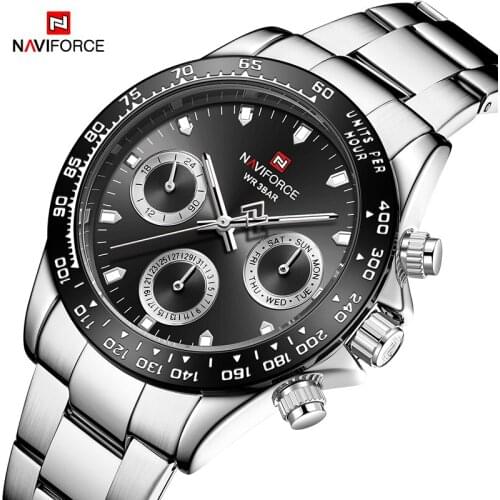 NAVIFORCE Brand Sports Quartz Watches Luxury Fashion Exquisite Stainless Steel Watch Male Waterproof Wrist Watch For Men NF9193