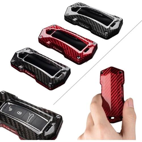 Carbon Fiber Auto Key Fob Case Cover Shell For 2017-2018 Porsche Cayenne Panamera