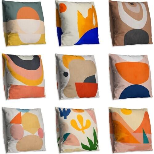 Geometric Double Side Print Cushion Cover Polyester Decorative for Sofa Seat Soft Throw Pillow Case Cover 45x45cm Home Decor
