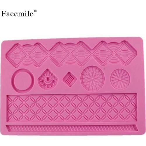 Facemile Free Shipping Flower Lace Silicone Mold Chocolate Fondant Cake Decoration Soap Baking Tool 03095