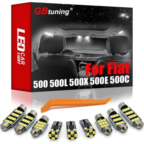 GBtuning Canbus LED for Fiat 500 500L 500X 500E 500C (2007-2017) Car Trunk Dome Map Lamp Interior Reading Accessories Light Kit