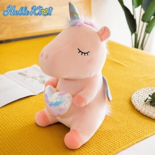 HelloKimi 45cm Stuffed Unicorn Dolls Rainbow Unicorn Plush Doll Toys Pony Dolls Dream Sky Unicorn Stuffed Toys