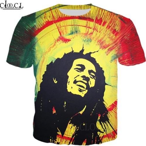 HX Popular Singer Bob Marley Newest T Shirt 3D Print Tops Harajuku Fashion Tees Women Mens T-Shirt Clothing Drop Shipping