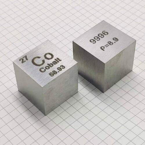Cobalt metal in the periodic table- Cube Side length is one inch (25.4mm) and weight is about 146.5g 99.96