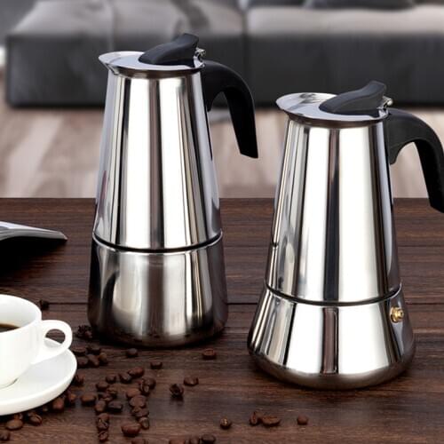 Stainless Steel Coffee Pot Italian Moka Pot European Concentrated French Coffee Pot Drink Tool Cafetiere Latte Stovetop