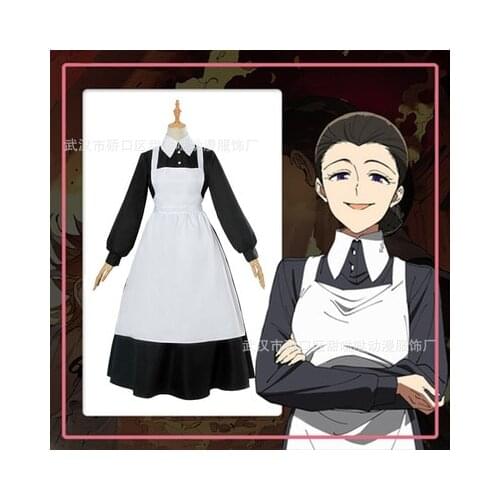 Anime The promised Neverland mom Isabella Cosplay Costumes sister Krone housekeeper outfit apron dress woman clothing gowns gift