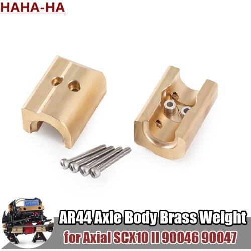 2PCS AR44 Axle Body Brass Weight for 1/10 RC Crawler Axial SCX10 II 90046 90047 Low Center of Gravity Upgrade Parts