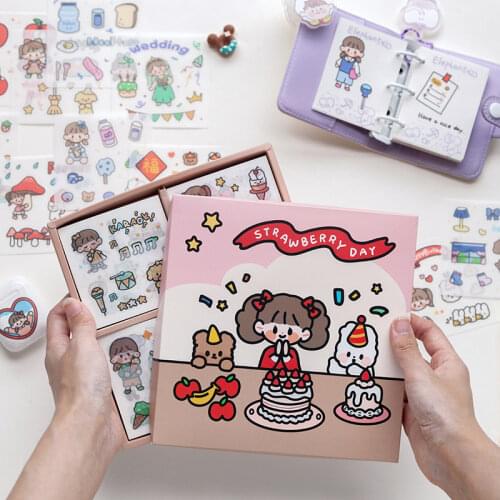 100pcs Kawaii Washi Stickers Set Cute Girl Kids Pets Sweet Food Drink Adhesive Label Decorative Sticker For Scrapbooking Journal