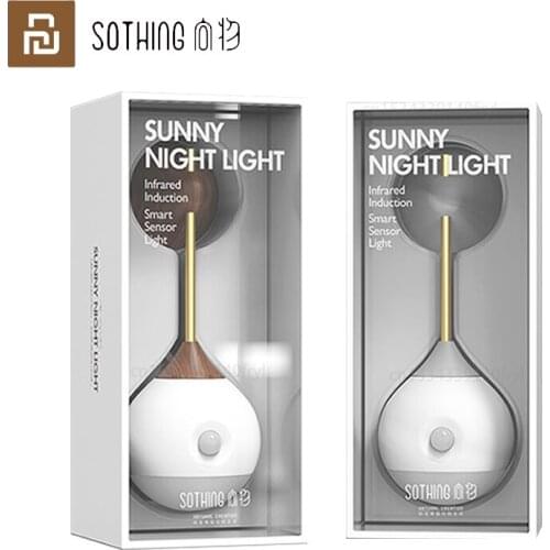 Xiaomi Sothing Night Light Lamp Smart Sensor Portable Infrared Induction USB Charging Removable Night Bulbs Smart Home