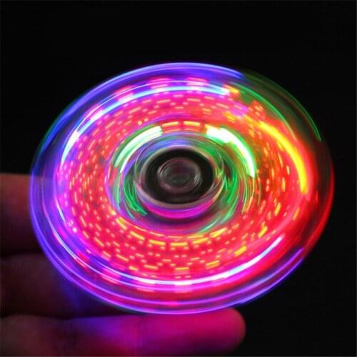 Novelty Multiple Changes LED Fidget Spinner Luminous Hand Top Spinners Glow in Dark EDC Stress Relief Toys