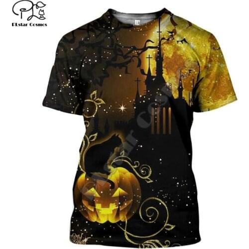 PLstar Cosmos 3DPrint Halloween All Saints' Day Cosplay Horror Art Harajuku Streetwear Casual Funny Tshirts Short sleeve-a1