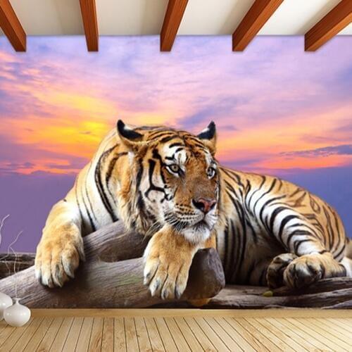 Custom Photo Wallpaper Tiger Animal Wallpapers 3D Large Mural Bedroom Living Room Sofa TV Backdrop 3D Wall Murals Wallpaper Roll
