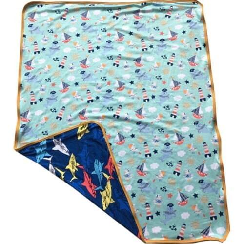 Drop Shopping Children New Style Baby Girls New double-layer Printed Cotton Cartoon Print Pattern blanket Can Be Customized