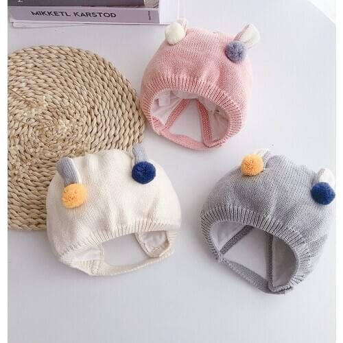 New Cute Baby Hat Newborn Beanies Knitting Wool Soft Baby Cap for Girls Boys Hats Newborn Photography Props Infant Accessories