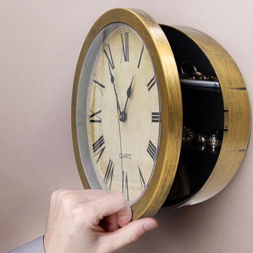 Wall Clock Safe Box Creative Vintage Hidden Secret Storage Box for Cash Money Jewelry Home Office Security Clock Style Safes