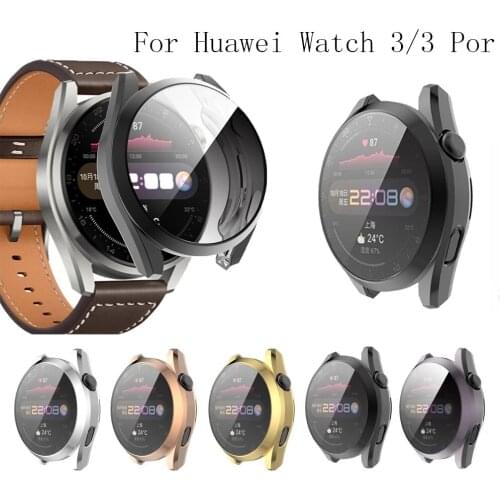 Watch Case Glass For Huawei Watch 3/3 Pro Soft TPU Case Full Coverage Protective Cover For Huawei watch 3 pro Screen Protector