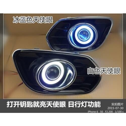 LED DRL daytime running light COB angel eye, projector lens fog lamp with cover for Great wall H6 Hover 6 2011-15, 2 pcs