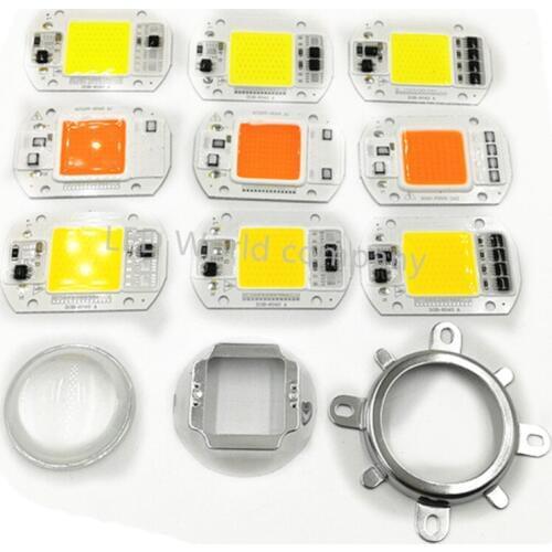 LED COB Grow Chip White Chip+Lens Reflector 50W 30W 20W 220V For LED Flood Light DIY Outdoor light
