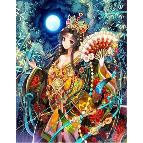 Japanese Embroidery Mosaic Craft Cartoon Girl Diamond Painting Kits Crystal Picture Wall Paper Rhinestone Drawing Christmas Gift