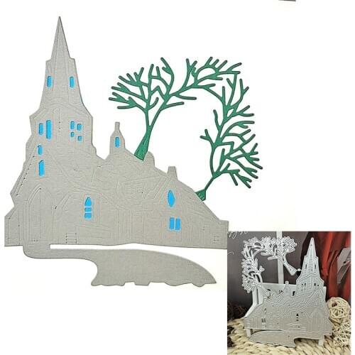 Castle tree is suitable for metal cutting die DIY scrapbook paper card template embossing process handmade 2020 NEW