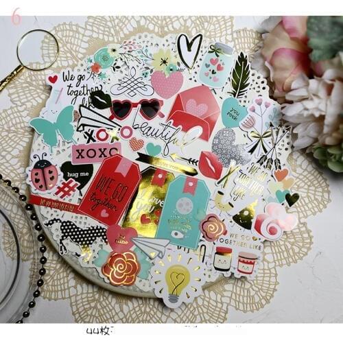ZFPARTY 44pcs We Go Together Cardstock Die Cut Stickers for Scrapbooking Happy Planner/Card Making/Journaling Project