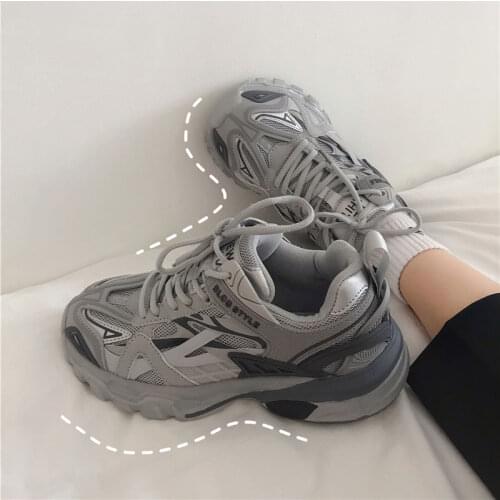 Plus Size 41 42 43 Brand Design Chunky Sneakers Women Breathable Sport Shoes Ladies Trainers Black Casual Shoes Womens Sneakers