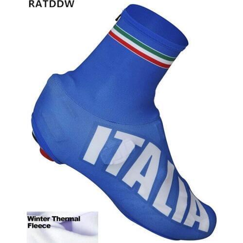 Italy Winter Fleece Thermal Bicycle Cycling Overshoes MTB Bike Cycling Shoes Cover Sports ShoeCover Pro Road Racing Men Women
