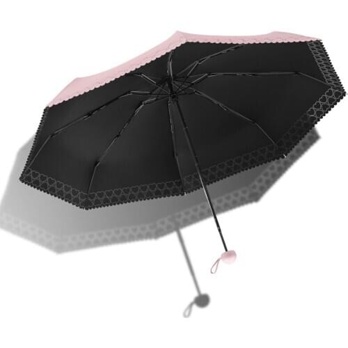 Pocket Mini Sun Women Parasol Ultra Light Five Folding Umbrella Uv Protection Black Coating Umbrella Women Sun Rain Korean A5A