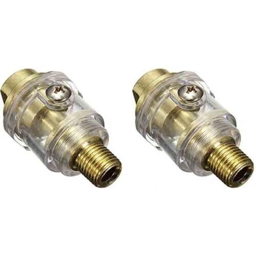 1/4 Inch BSP Mini In-Line Oiler For Pneumatic Tool&Air Compressor Pipe（2pcs