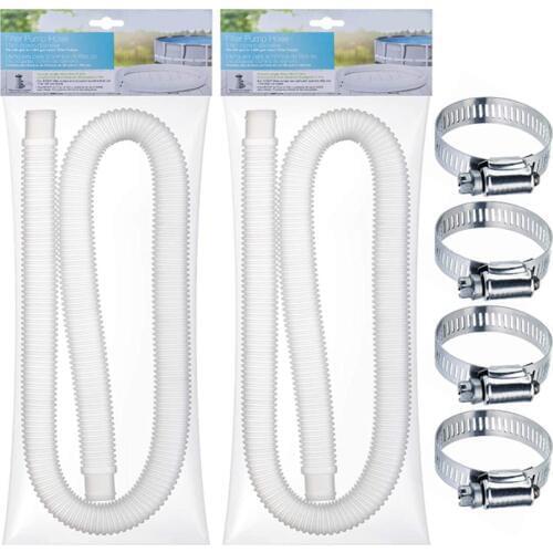 1.5 M Swimming Pool Replacement Hose Durable Soft Filter Pump Hose With 4 Metal Clamps Pool Pump Replacement Accessory