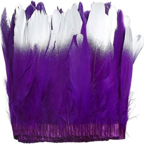 2meter Silver Goose Feathers Trims DIY plumas for crafts Carnival wedding dress Decoration needlework accessories plumes 15-20cm