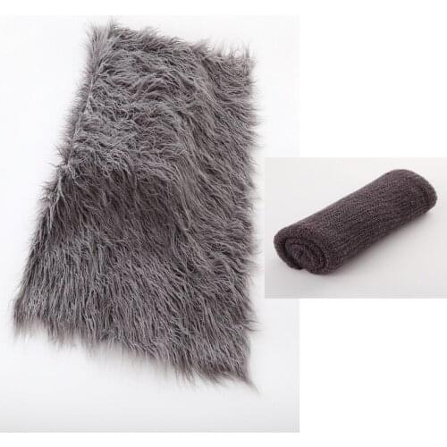2Pcs/set Blanket Stretch Knit Wrap Cloth Newborn Plush Baby Photo Blankets Wraps Photo Shoot Backdrop Baby Photography Props
