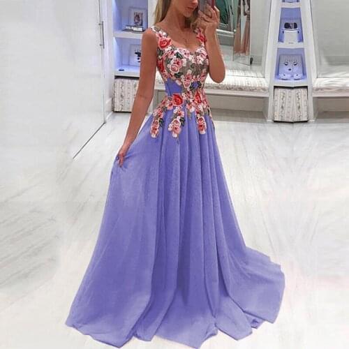 2021 Fashion Sleeveless Floral Print Evening Dresses Women Sexy Prom Party Vestido Wedding Bridesmaid Robe Gradutiaon Long Gown