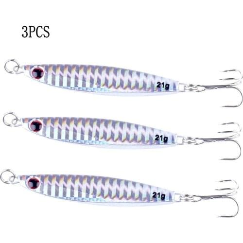 3PCS Sea Fishing Lure Reusable Silver Minnow Mackerel Lures Spinners Odourless and Eco-friendly for Various Fishing Venues 21g